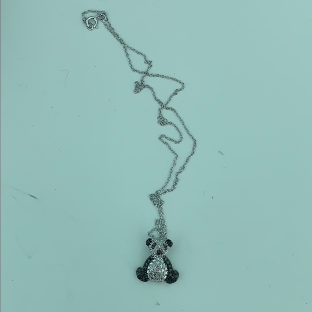 Necklace with crystal panda pendant